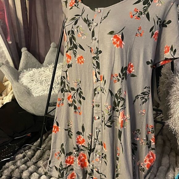 Torrid 3 soft knits button front short sleeve babydoll top shirt blouse - Picture 2 of 4